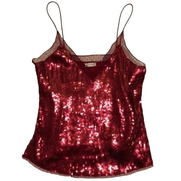 Free People Sassy Red Sequin Cami Tank Top - Picture 3 of 7
